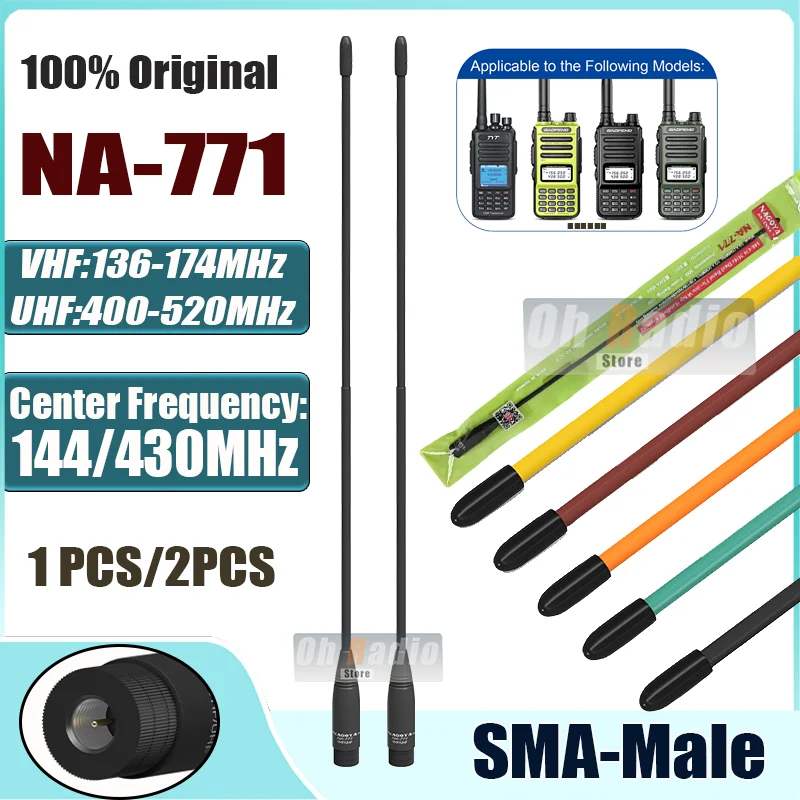 Original NAGOYA NA-771 Antenna SMA-Male VHF UHF 144/430MHz Soft Whip Antenna Compatible With TYT MD-390 MD-380 Retevis RT8 Radio