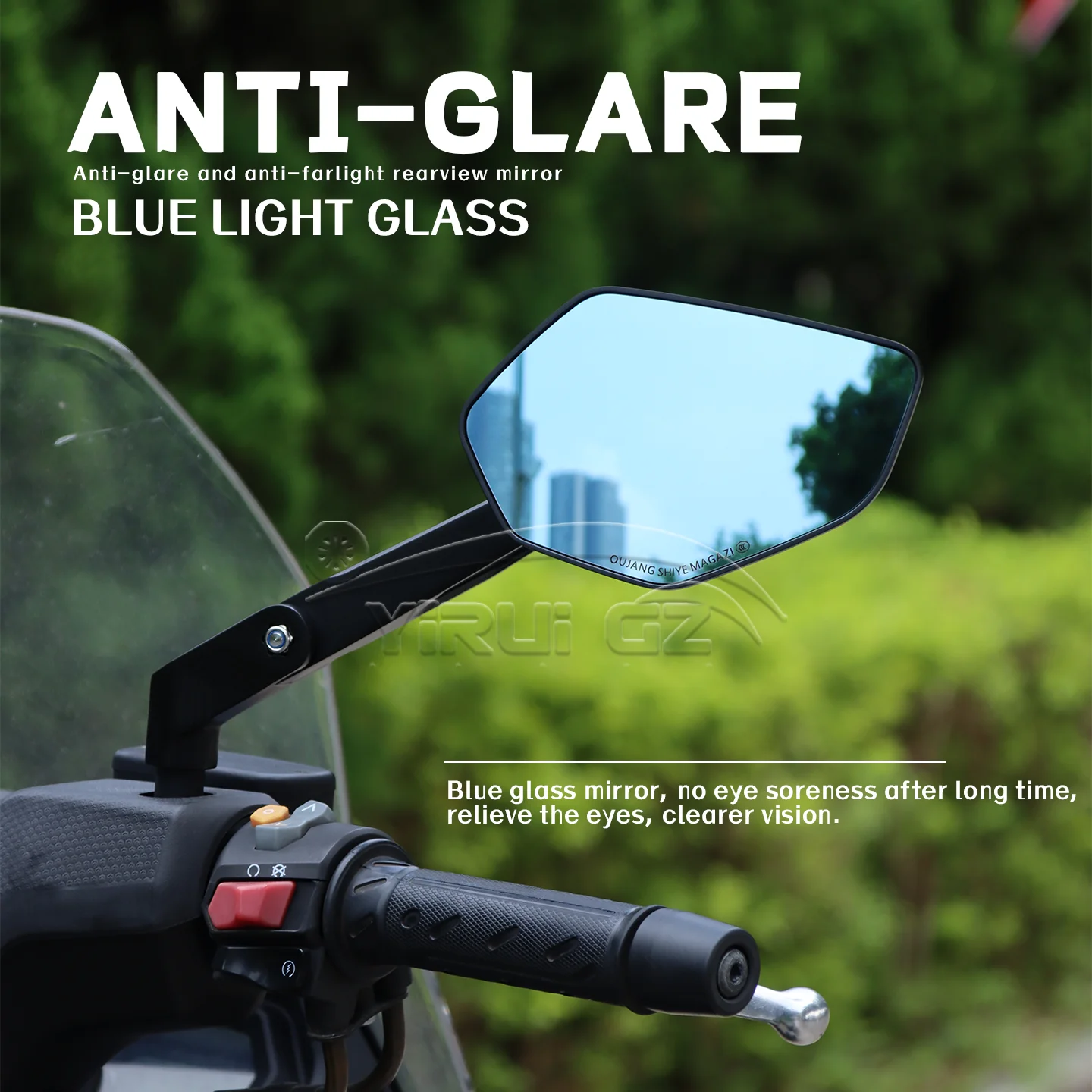 Motorcycle rearview mirror Blue light anti-glare mirror FOR Husqvarna Norden 901 2023- Rearview Side Mirror Foldable mirror rod