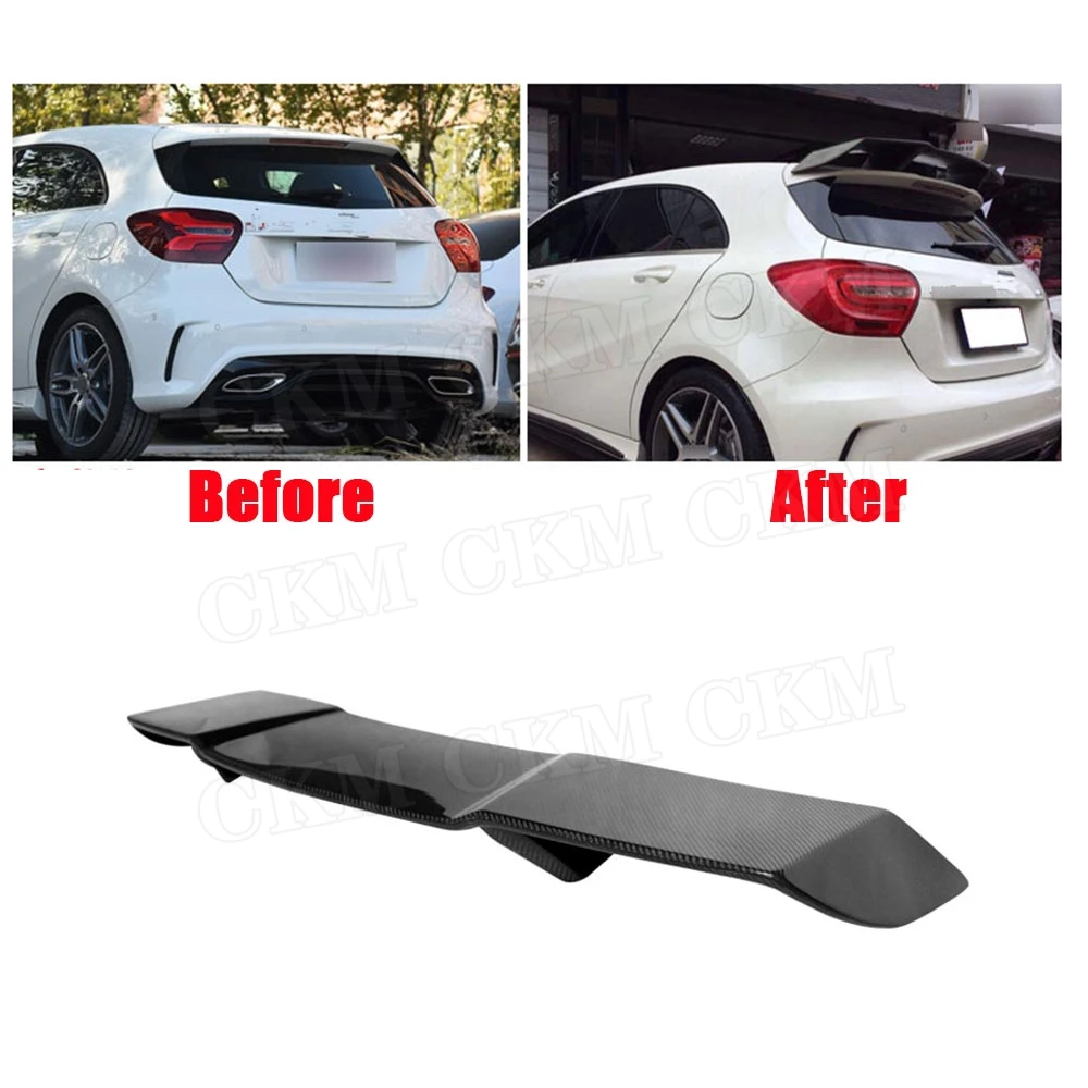 

Carbon Fiber Rear Roof Spoiler Window Wings For Benz W176 A180 A200 A250 A45 AMG 2013-2017 R Style Car Boot External Decoration