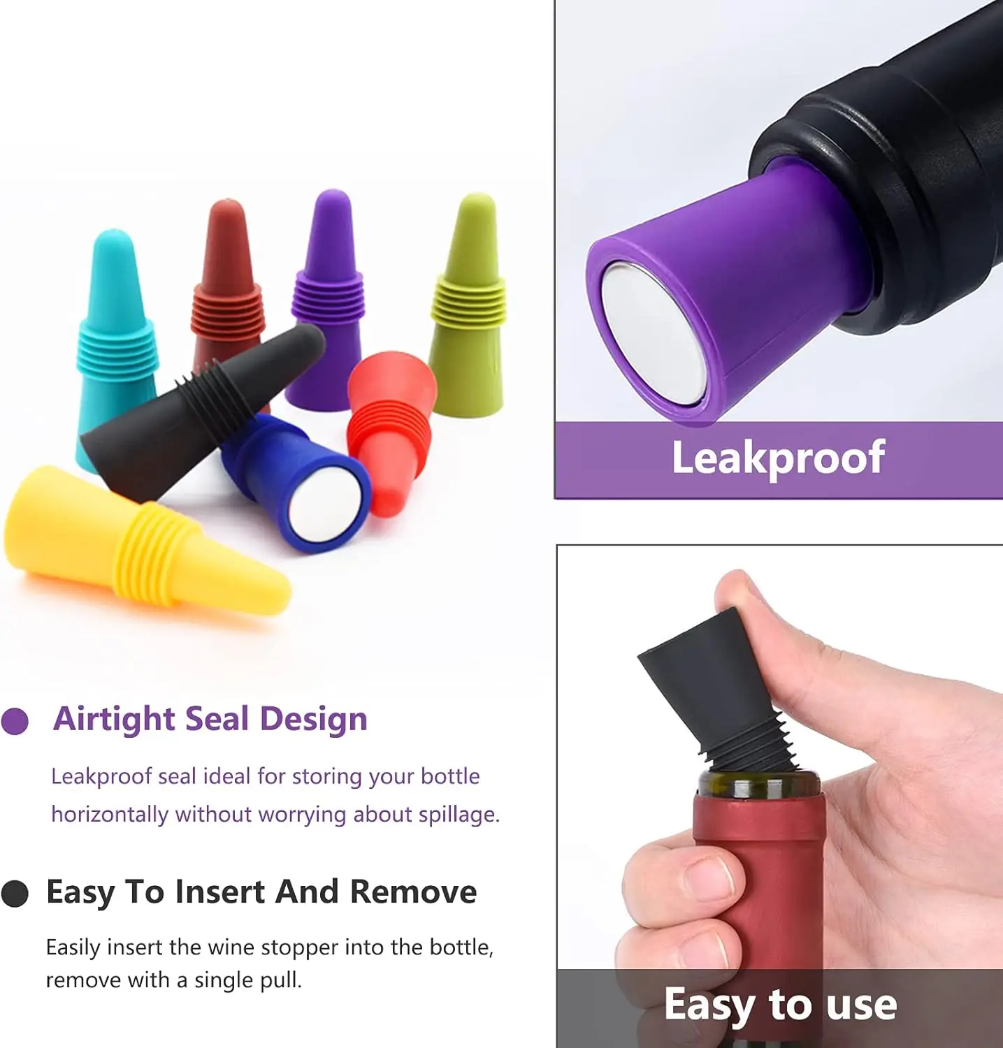 1PC Wine Stoppers Beverage Bottle Sealer Soft Silicone Wine Bottle Stoppers Corks with Grip Top for Keeping Wine Champagne Fresh image 2