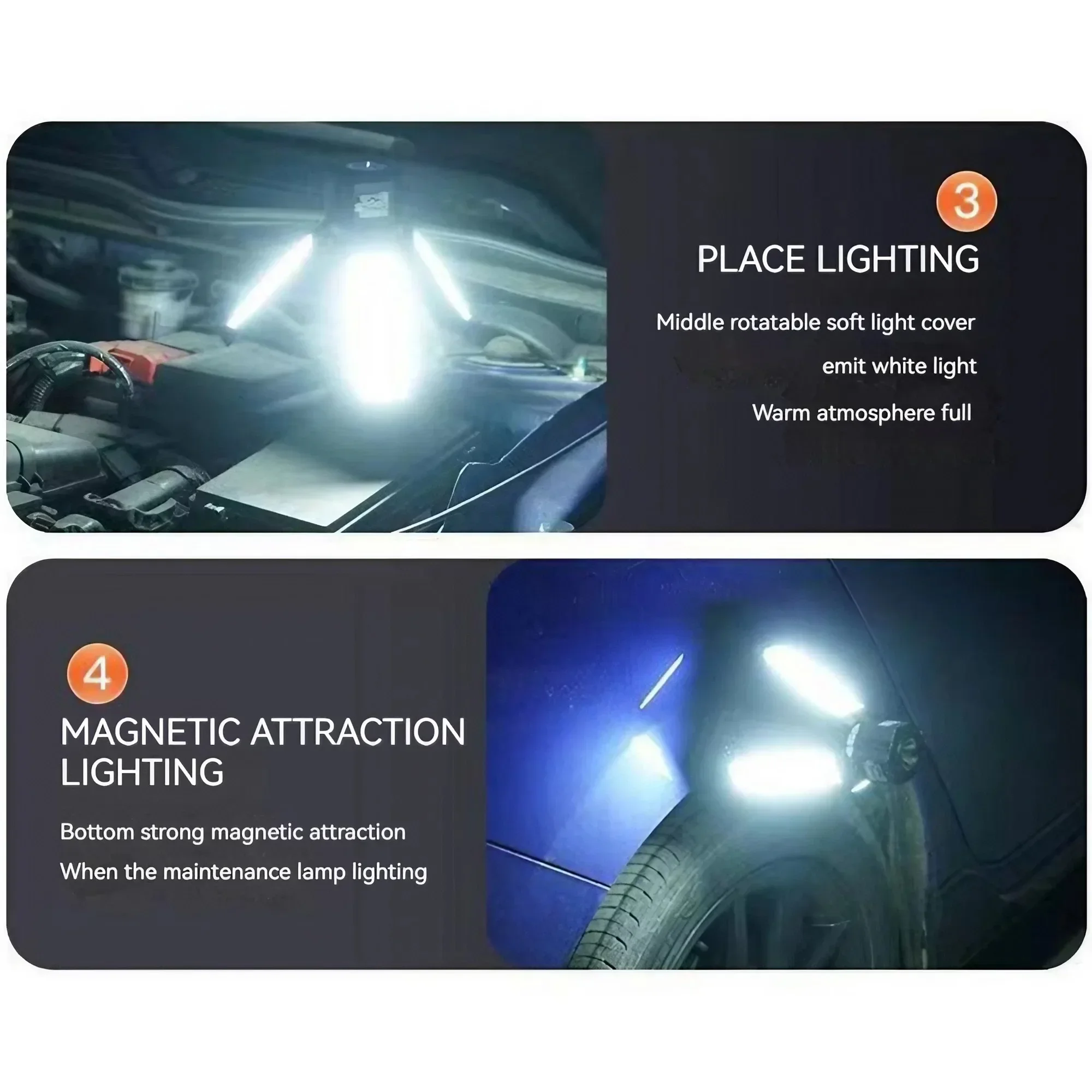 Large Capacity Portable Folding Camping Light, Magnetic with Strong Light Flashlight for Outdoor Emergency, Home Decoration, Etc
