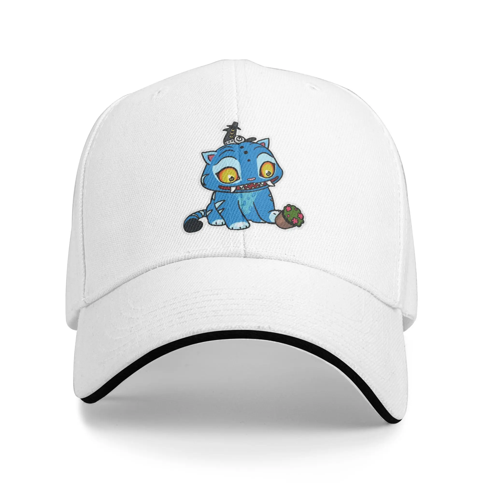 

Derpy Blue Tiger Play With Pot Baseball Caps Fashion KPop Demon Hunters Sandwich Hat Unisex Style Polyester Dad Hat Travel Gift