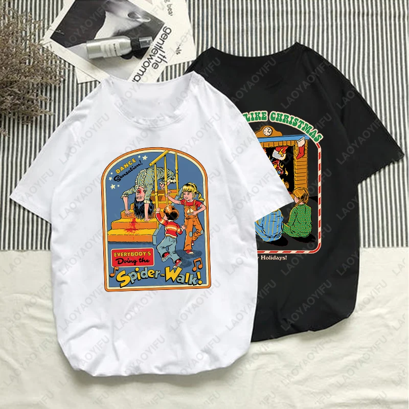 Gruselige Teufel T-Shirt Satan Dämon Sensenmann Frauen Männer Tops Horror Cartoon Grafik T-Shirt Unisex kreative Design T-Shirts Drops hipping