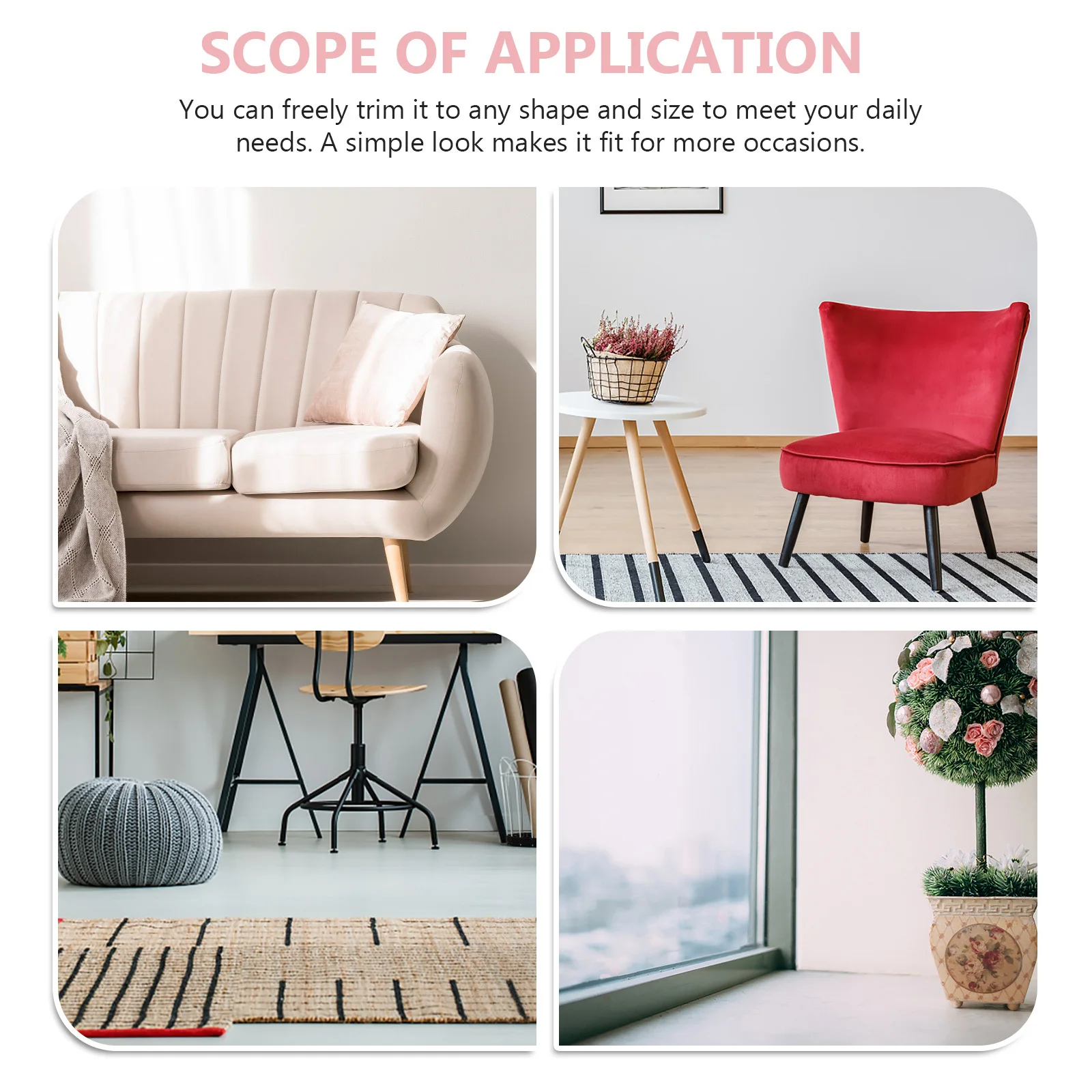 

2pcs Pad Latex Carpet Latex Rug Pads Mat Gripper Cushioning Floor Protector Trim To Fit Beige Home Use