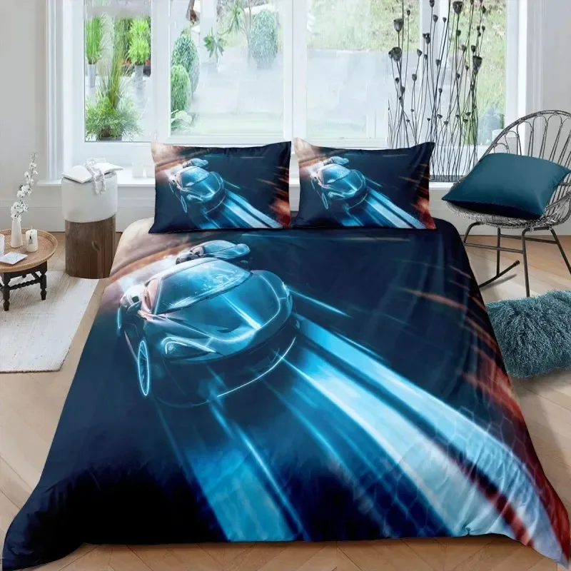

Sports Car Luxury Bedding Set For Bedroom Soft Modern Bedspreads Comefortable Kids Duvet Cover Quilt Cover And Pillowcase