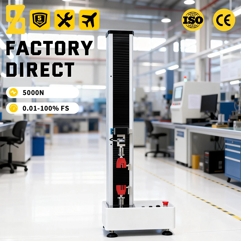 Microcomputer Single Column Tensile Testing Machine 5000N Servo Motor for Metal Plastic Wire Cable Peel Compression Bend Test