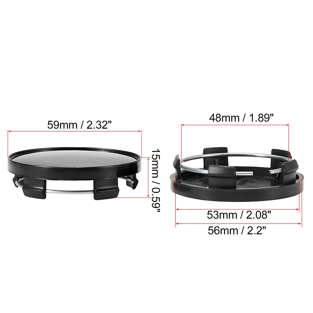 Cover Car Wheel Center Cap 4pcs 59mm ABS Plastic Accessories Auto Black Car Clips Fittings For Parts Replacement