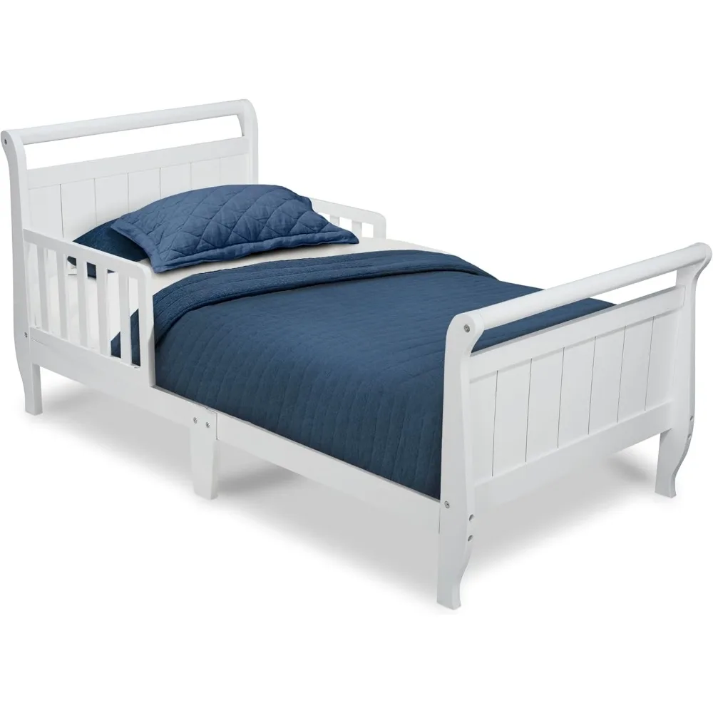 

Белая деревянная кровать-саней для малышей с защитными перилами, золотой сертификат Greenguard для безопасного сна