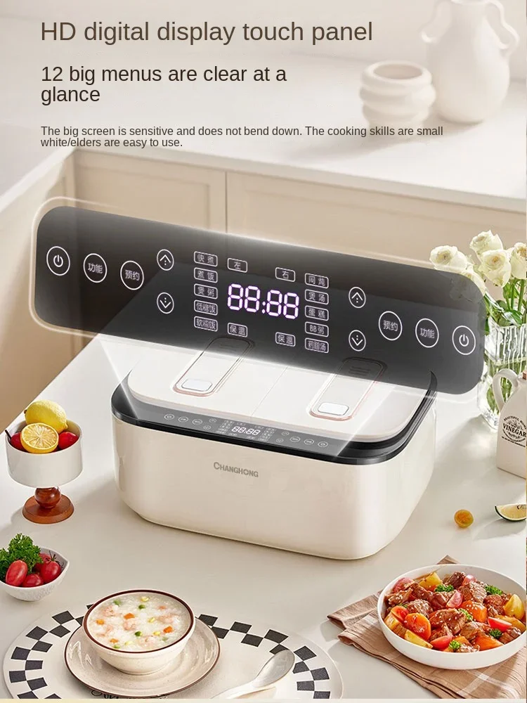 Smart New Double-gallon Rice Cooker For 2-3 People Household Small Soup And Porridge Rice Cooker Multi-function All-in-one Pot
