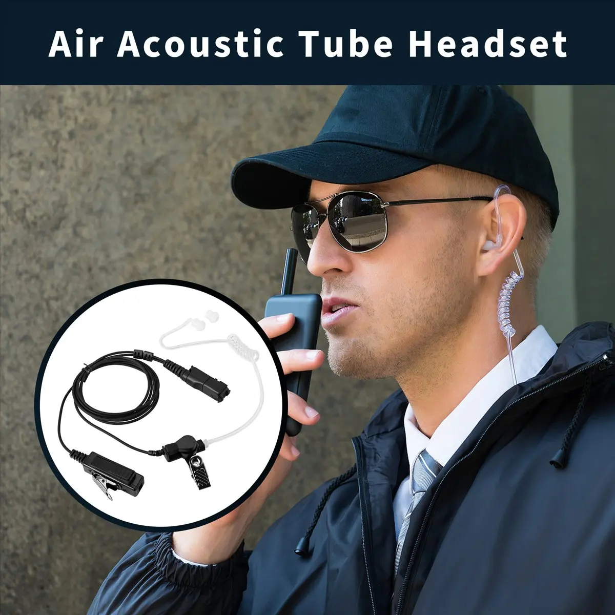 【~ New N07R】Walkie Talkie Air Acoustic Tube PPT Headset Earpiece for Xir P6600 P6620 XPR3300 XPR3500 MTP3250