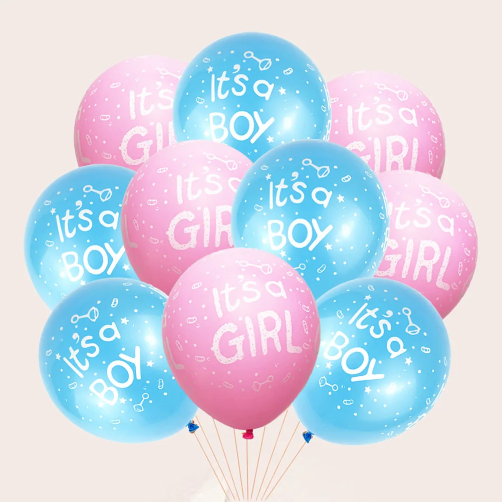 

100pcs 12 Inches Boys Girls Latex Balloon It's A Boy It's A Girl Party Balloon Set for Baby Shower (Pink and Blue)