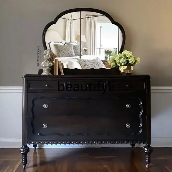 

French retro solid wood dressing table neoclassical chest cabinet locker/entrance cabinet1225