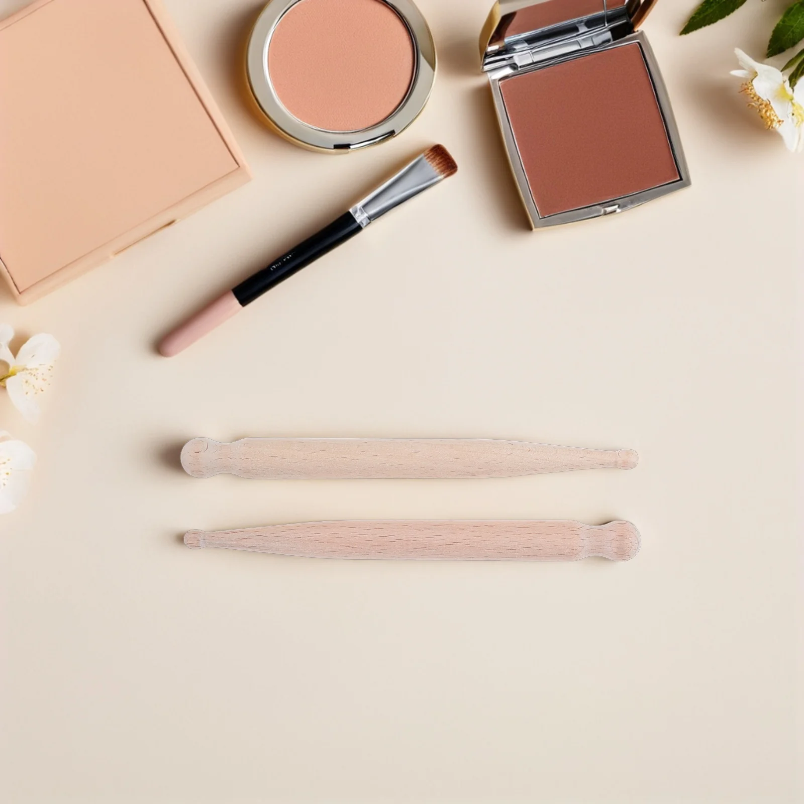 

2Pcs Wooden Acupoint Massage Stick - Ergonomic Back Neck Muscle Roller for Home Office Use Solid Wood Body Relaxation Tool