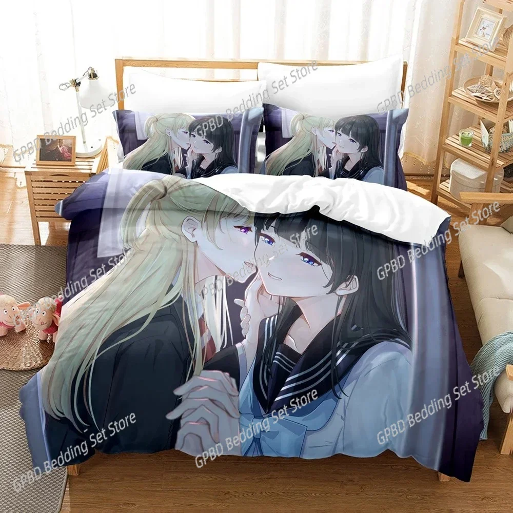 3D Printed Akebis Sailor Uniform Comfortable Duvet Quilt Cover Pillowcase Bedding Set Children Bedroom Decoration Home Textile