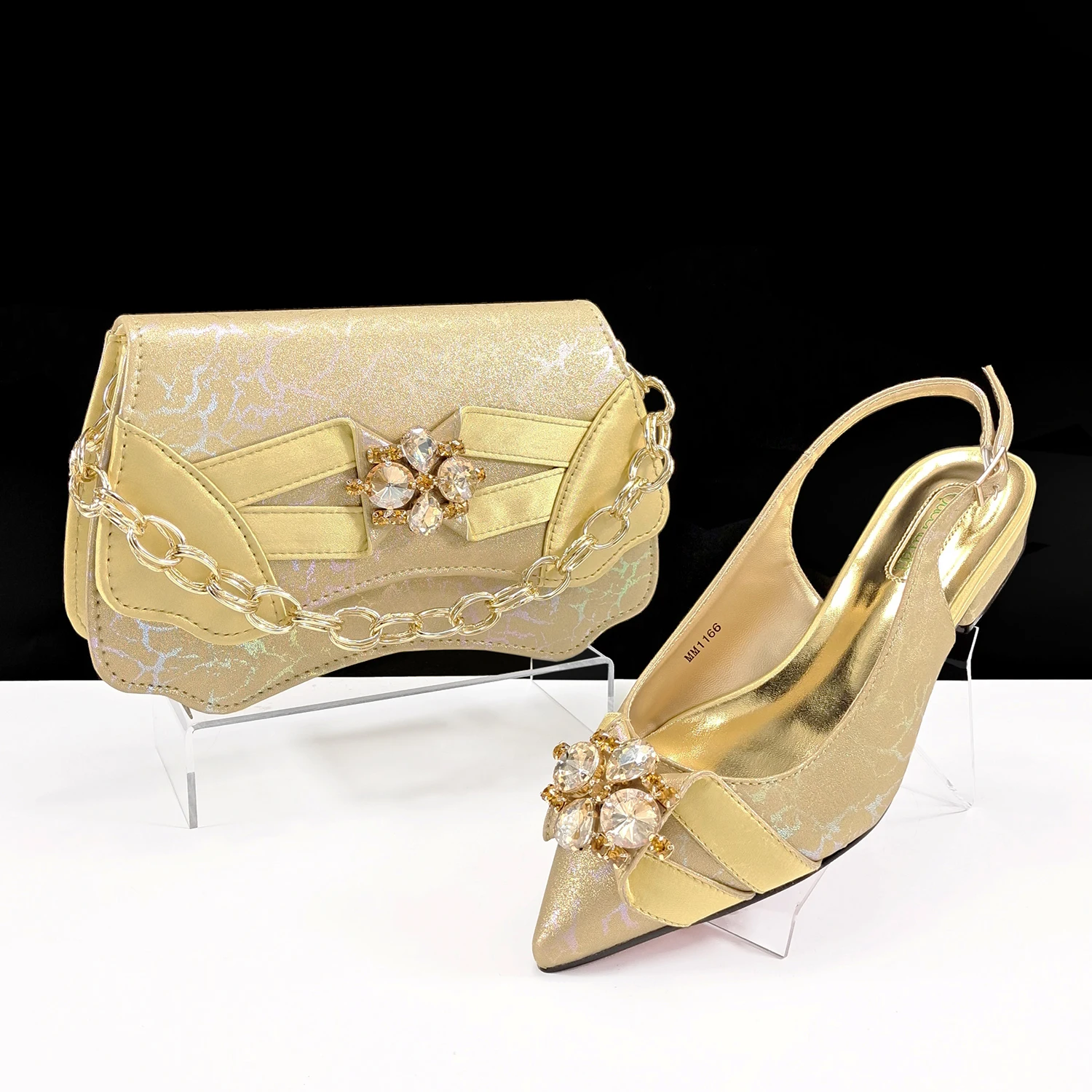 

Doershow Italian Shoe and Bag Set New 2025 Women Shoes and Bag Set In Italy gold Italian Shoes with Matching Bag set GHQ1-13