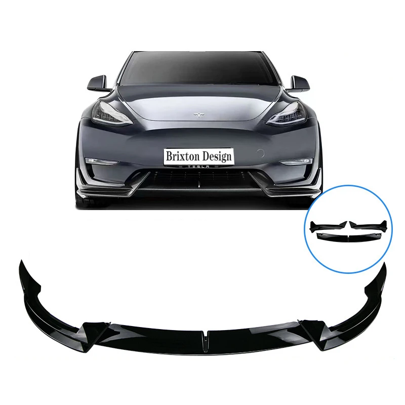 

For 2021 22 23 Tesla Model 3 Y Deflector Front Bumper Lip Chin Guard Trim Styling Cover Modified Body Kit Diffuser Accessories