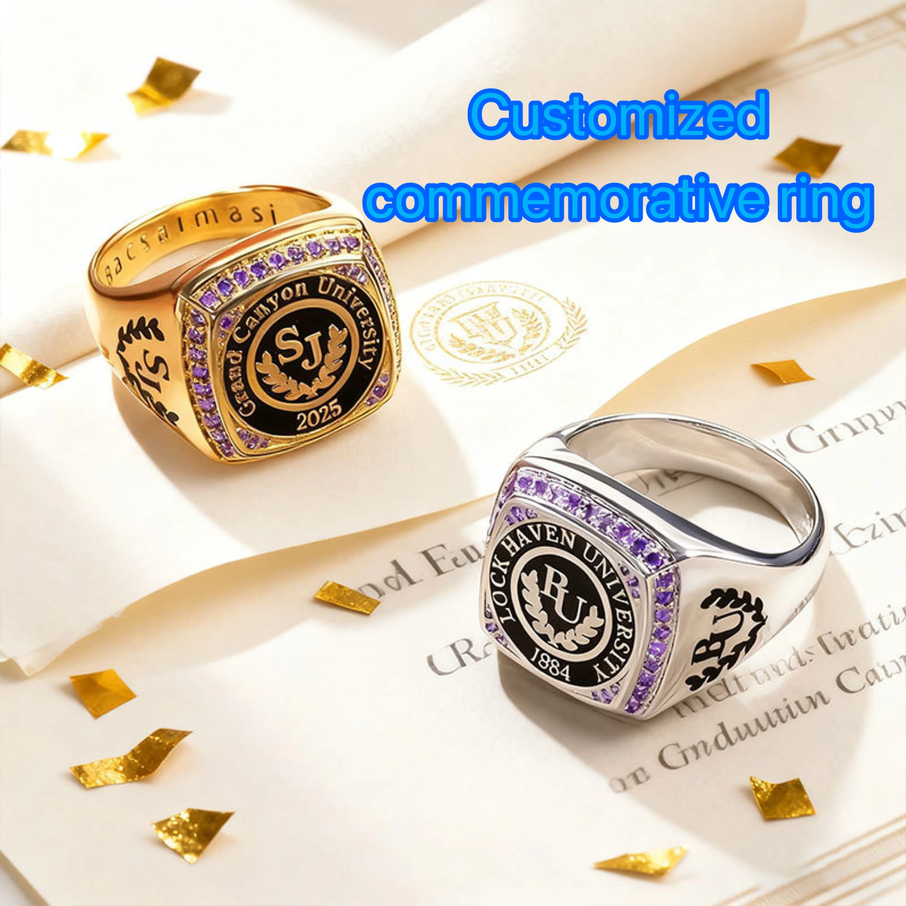 

Customize personal commemorative rings, graduation class group commemorative ring gifts