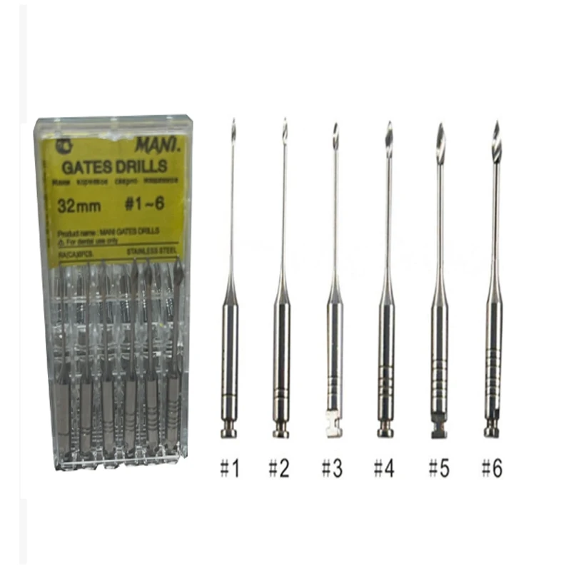 6 قطعة/صندوق محرك الأسنان استخدام بوابات اللبية الحفر بيسو موسعات Glidden Rotary32mm # 1-6 ملفات إندو من الفولاذ المقاوم للصدأ طبيب الأسنان