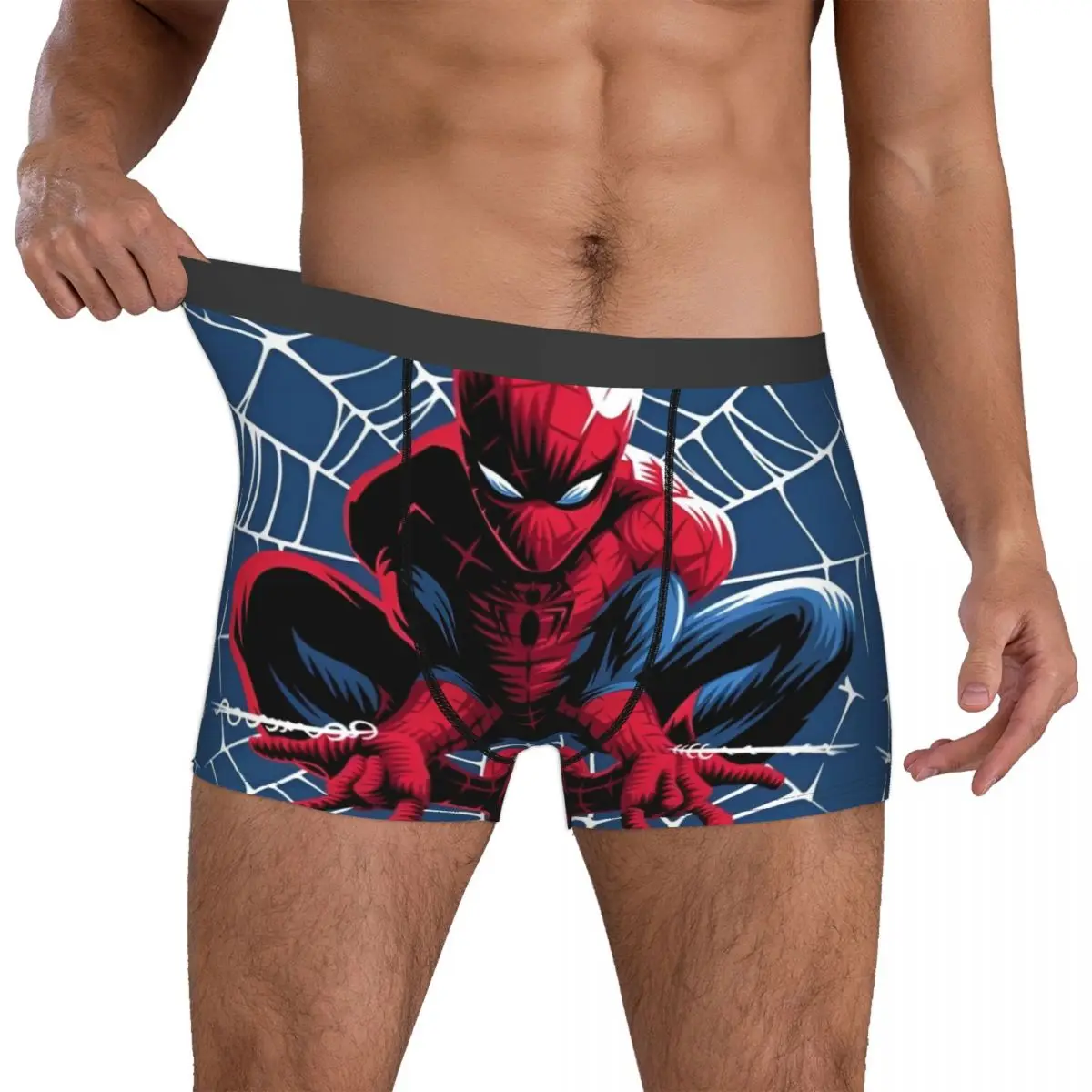 Calzoncillos Bóxer geniales de Spider-Man para hombre, ropa interior acogedora de Anime de dibujos animados, estampado novedoso