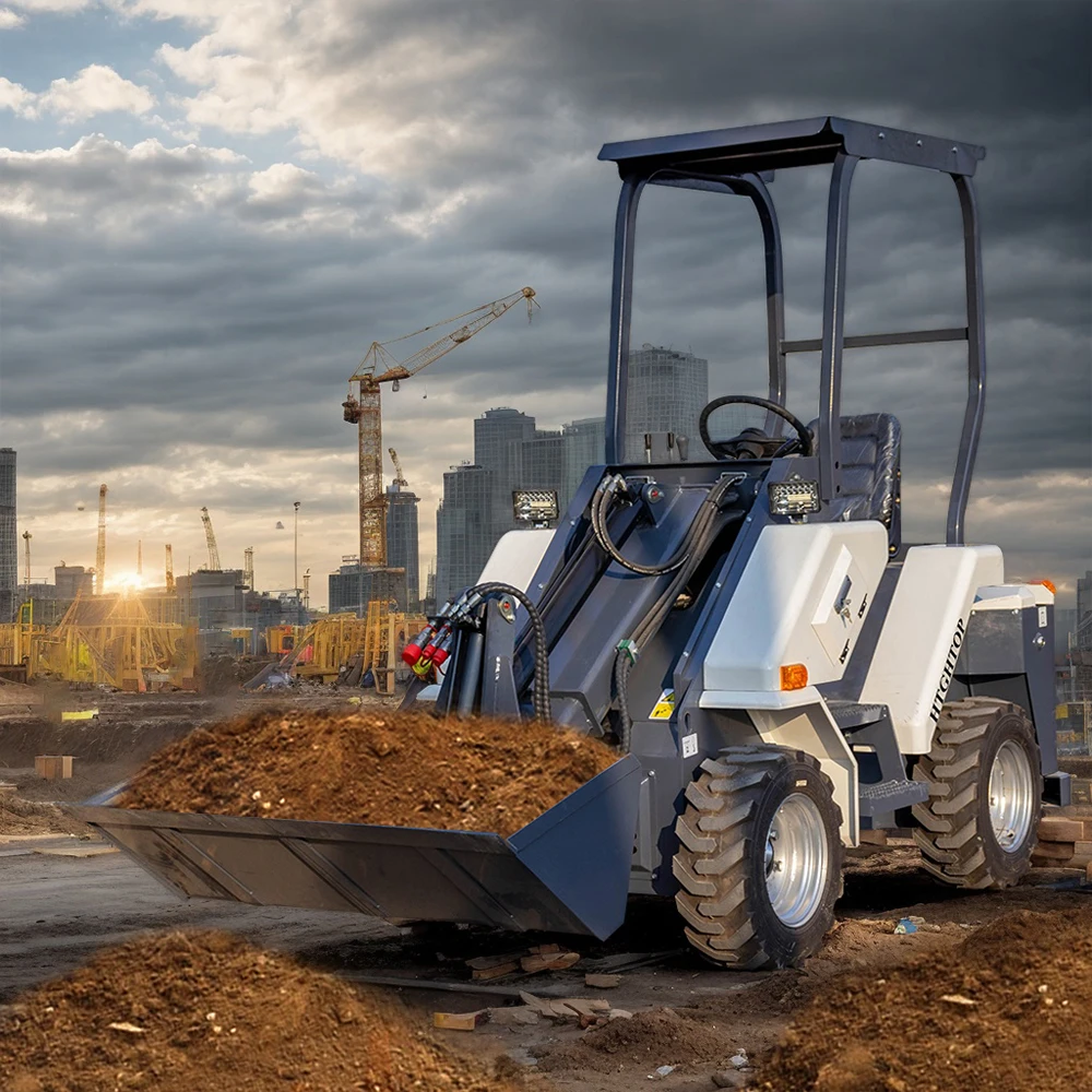 جرافة عجلات جديدة 1.8 طن ZL18 لودر باي صغير مع محرك Weichai دلو 1.0 متر مكعب لزراعة البناء، معتمد من CE