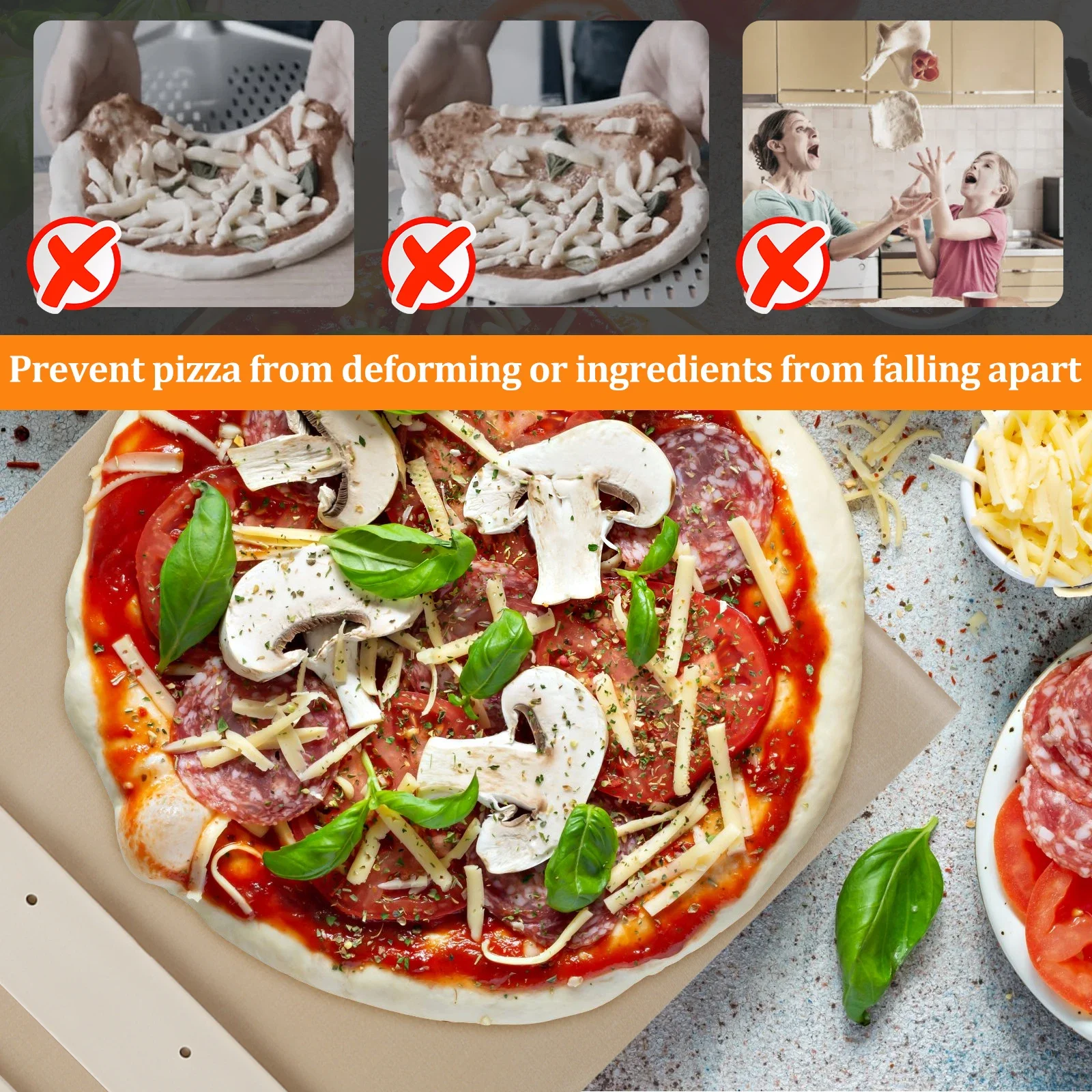 Sliding Pizza Peel Portable Sliding Pizza Shovel Pizza Slider Paddle Non-Stick  Spatula Paddle with High Temperature Cloth