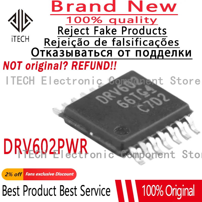 10pcs/lot Original DRV602 DRV602PWR DRV602PW DRV602PT TSSOP-14 100% New and Genuine