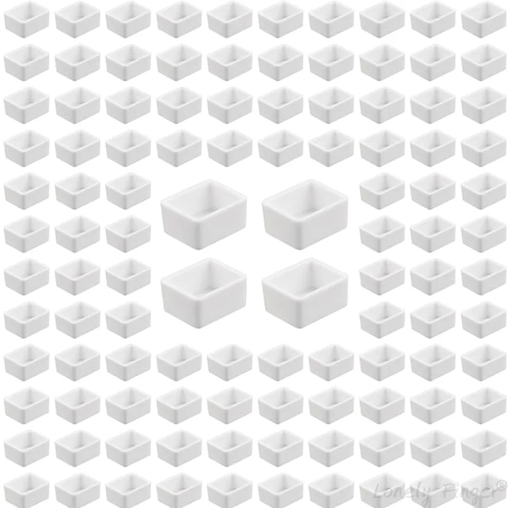 

50 Pieces Empty Watercolour Pans White Half Bowls for DIY Watercolour Oils Watercolour Pans Replacement