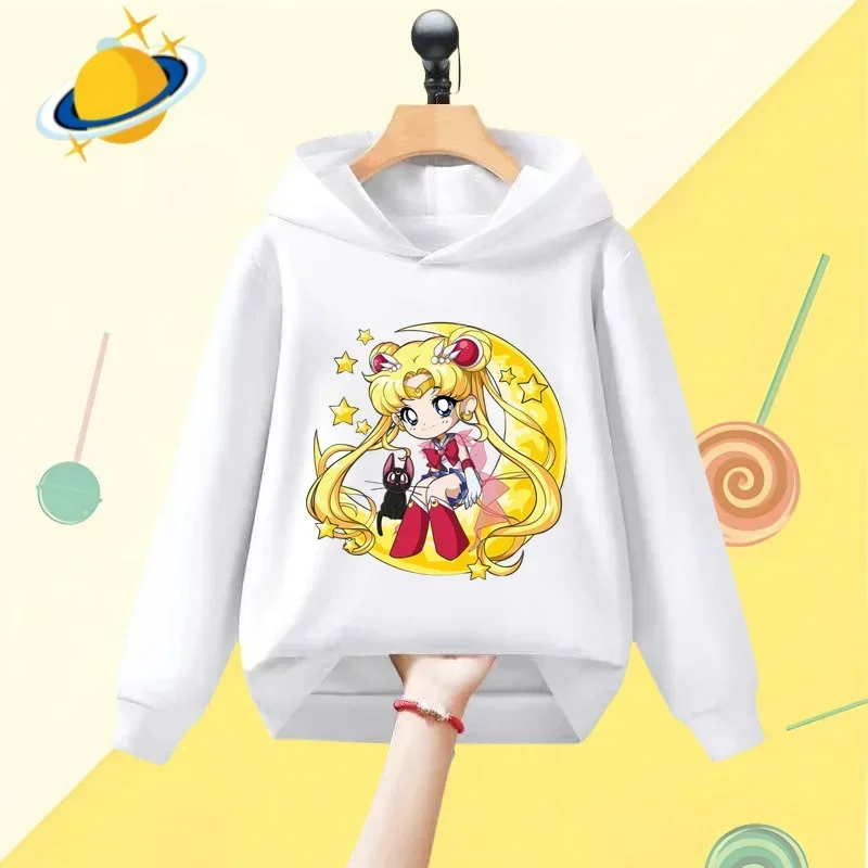 Sailor Moon Anime children\'s hoodie game cartoon printed Autumn winter long sleeve sweatshirt boys girls Kawaii casual top