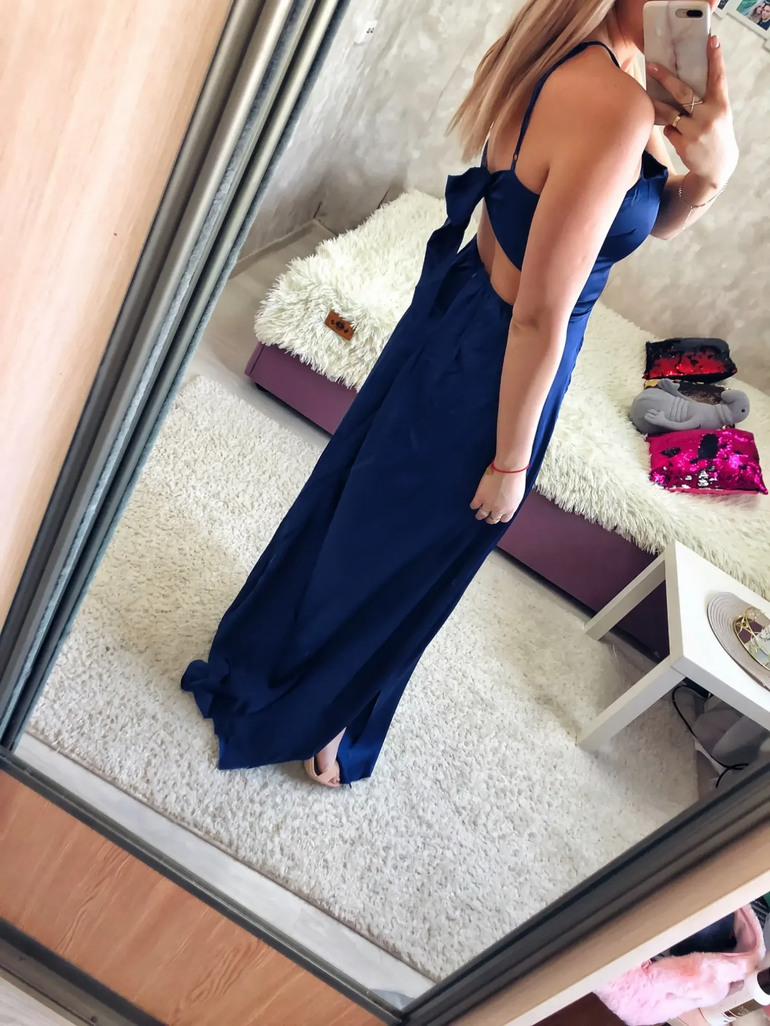 Sexy Backless Light Satin Long Dress Padded BOW Straps Lace Up Dress 2 Slits Cocktail Party Gown Summer Red Navy Blue Green 2024