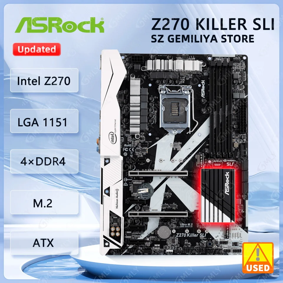 ASRock Z270 Killer SLI Motherboard Intel Z270 1151 DDR4 64GB Ultra