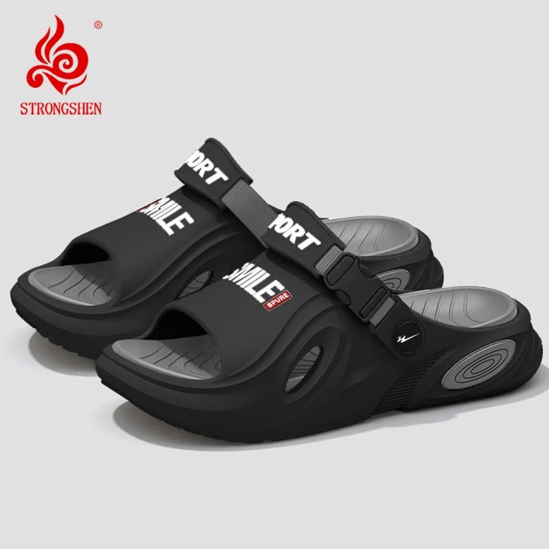 

Fashionable Outdoor Men's Slippers Breathable Open-Toe Sandals Thick Bottom Casual Beach Shoes Comfortable EVA Slip-On Shoes