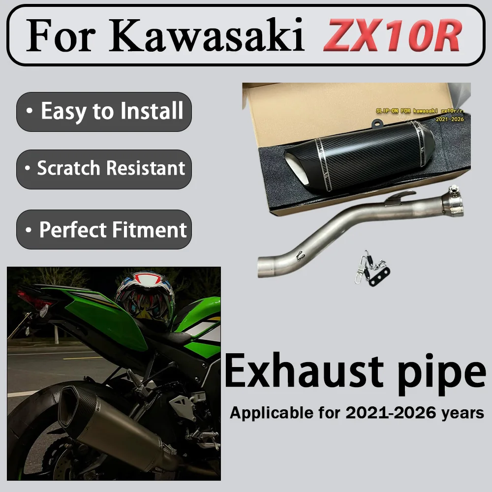 For Kawasaki ZX10R 21-26 Racing-Style Mid-Pipe Exhaust Titanium Alloy Mid-Section Enhanced Flow Velocity Motorcycle Performance