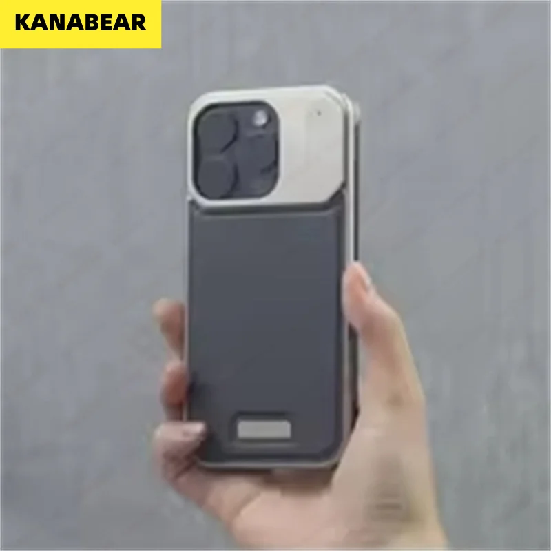 KANABEAR Magnetic Aluminum Fragrance case For Iphone 13 14 15 Pro Max Luxury Leather Metal Phone Case