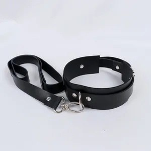 Accesorios exóticos del collar de cuero de esclavitud esclavo BDSM con collar de gargantilla de correa accesorios para mascotas de animales negros ajustables 12 Mejor collar de ventas SM - №6
