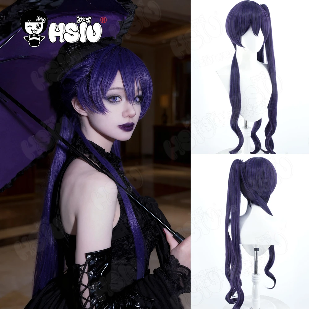 تسوموجي كانو شعر مستعار تأثيري الألياف شعر مستعار اصطناعي 「HSIU」 100 سنتيمتر أسود أرجواني شعر مستعار طويل + غطاء شعر مستعار لعبة متغير باركيد شعر مستعار تأثيري #1