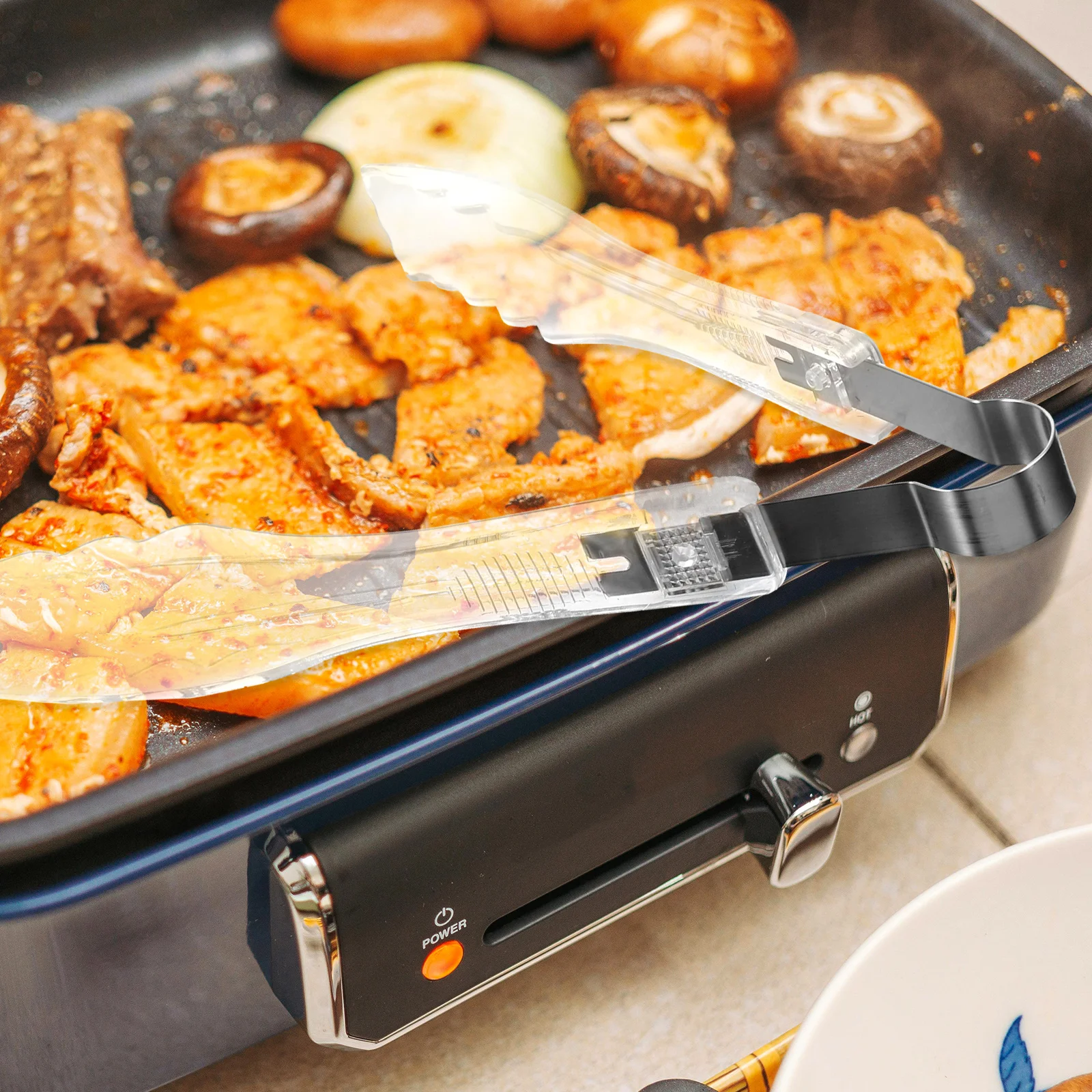 

Plastic Stainless Steel Kitchen Food Tong Cooking Serving Bbq Buffet Salad Dessert Tongs Reusable Lightweight Tool