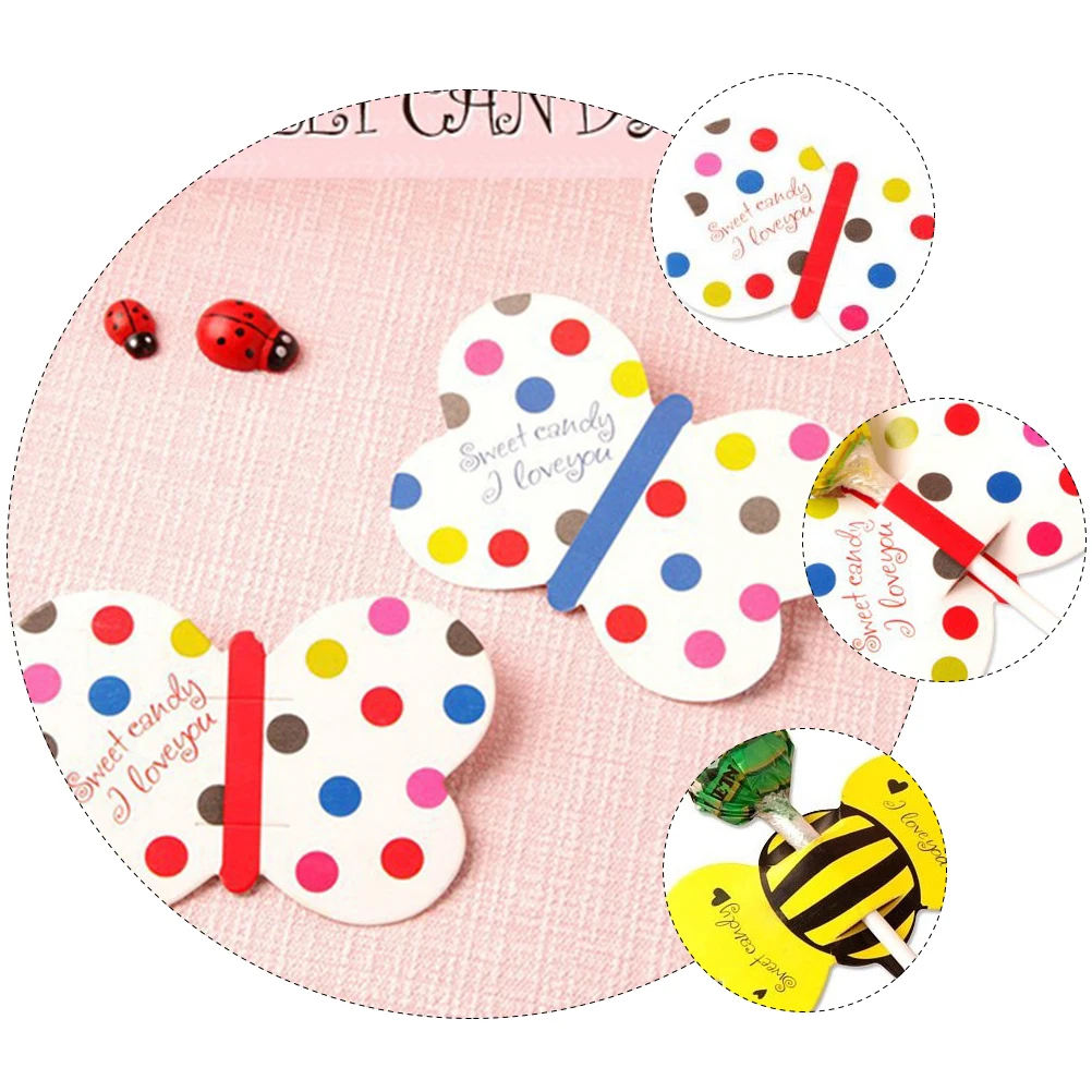 

150pcs Decorative Cards Lollipop Lollipop Decoration Packaging Food Grade Paper Party Cartoon Sweet Display