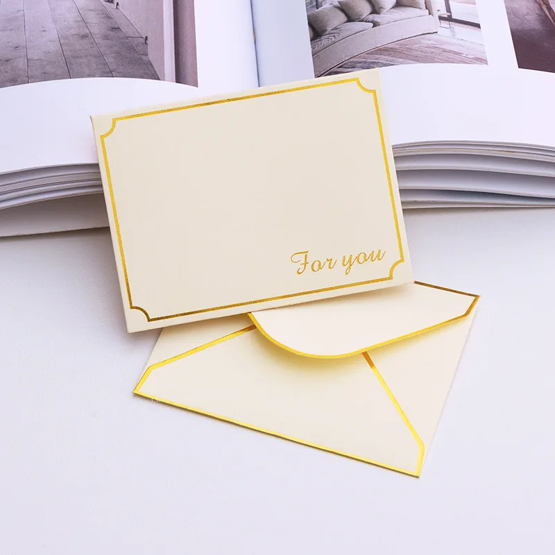 

10pcs/lot Gilding Envelope High-grade Small Business Supplies Invitations Postcards Paper Message Letters Wedding Envelopes