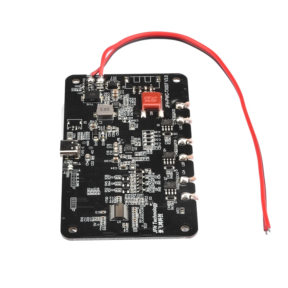 Imagem -03 - Carregador sem Fio Tipo-c para qi Módulo Transmissor Circuit Board Faça Você Mesmo Car Power Supply Coil 5v 12v 20w