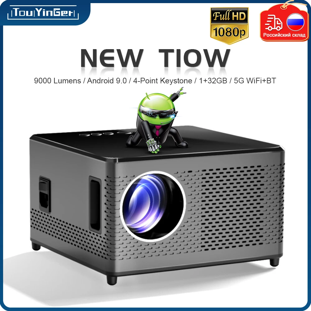 Touyinger T10W full HD projector for home theater 9000 lumens Miracast Wifi Android Speaker 1080P LED Projectors