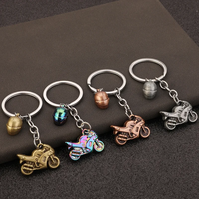 Creative personality three-dimensional simulation of heavy motorcycle helmet key chain car advertising belt key chain pendant