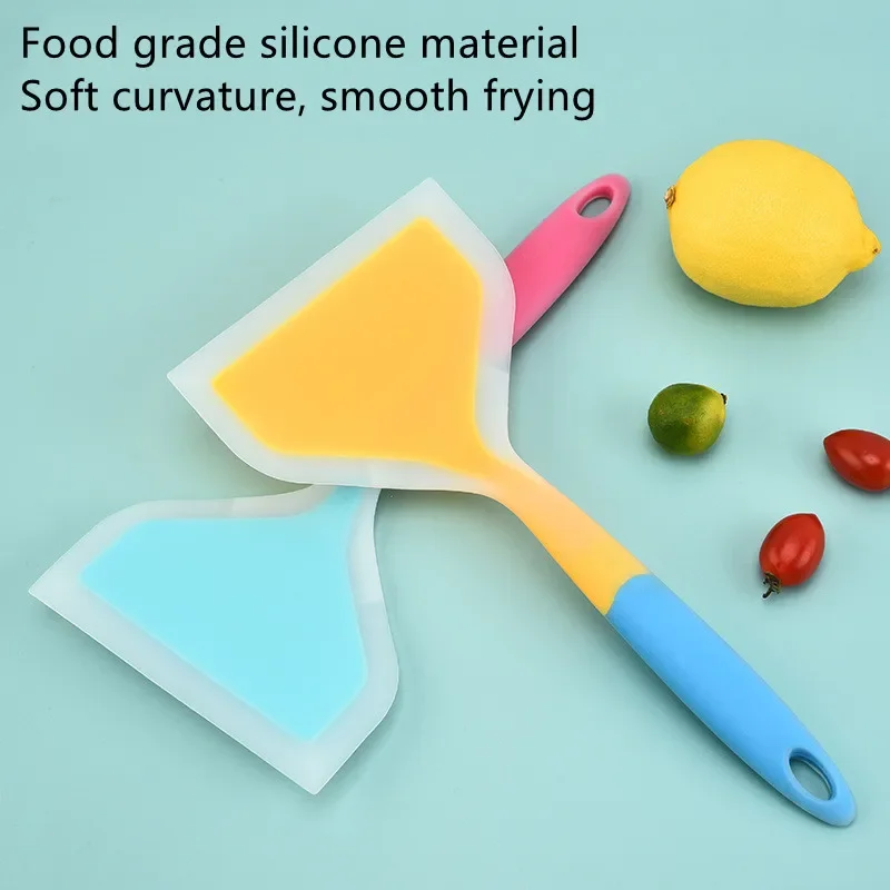 1/2/4PCS Silicone Jade Roasted Shovel Silicone Wide Mouthed Frying Shovel Semi Transparent Jade Roasted Pot Shovel Kitchen Tools