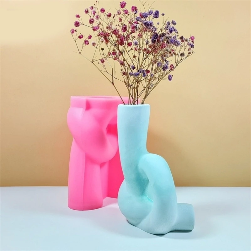 Multifuntional Silicone Vase Molding Simple Office Decorative Moulds Sculpture Molds Silicone Texture for Crafting