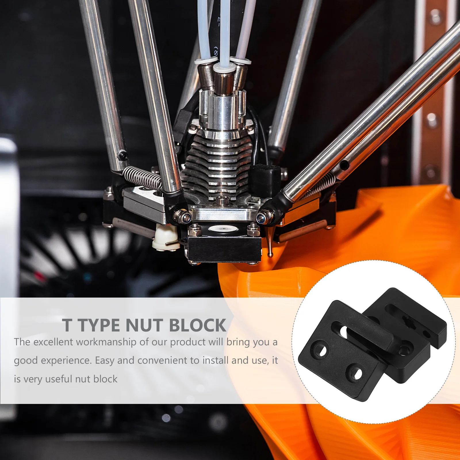 

2Pcs 3D Printer Screw Nut Block Long Lasting Simple Design Precise Adjustment Non-Protruding Recessed Holes