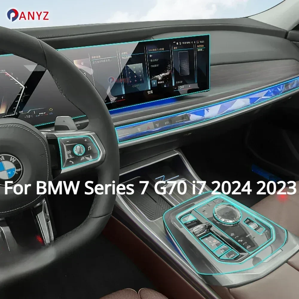 

Для BMW Series 7 G70 i7 2024 2023, аксессуары, внутренняя пленка, прозрачная ТПУ, GPS-панель переключения передач, центральная консоль, защитная наклейка PPF
