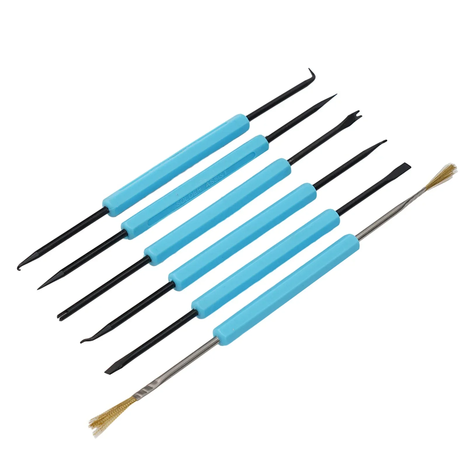 

Blue Carbon Steel Desoldering Aid Tool High Quality Grinding Cleaning Hand Tools 6in1 Solder Components Welding