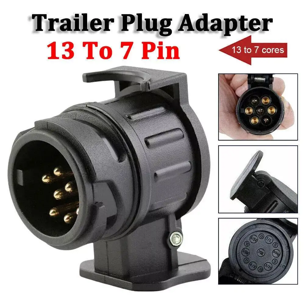 

Durable 13 To 7 Pin Plug Adapter Trailer Connector 12V Towbar Towing Plugs Socket Adapter Protect Connections A30 Connector