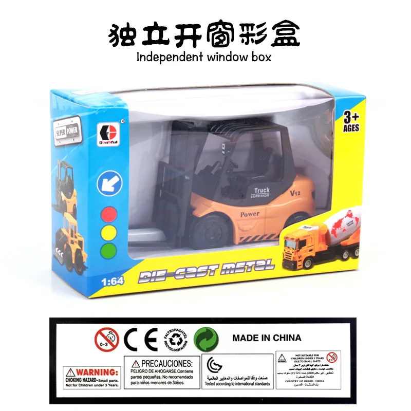 Trek Legering Techniek Auto Speelgoed Baby Jongen Heftruck Graafmachine Mixer Vrachtwagen Kraan Heftruck 2-3-6 jaar Oud B160