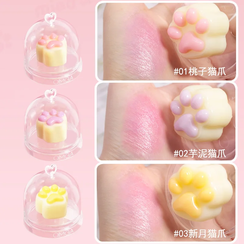 OMGA Cat's Paw Color Lip Balm Creative Makeup Moisturizing Long-Lasting Non-fading Lip Balm ลิปสติกลิปกลอส