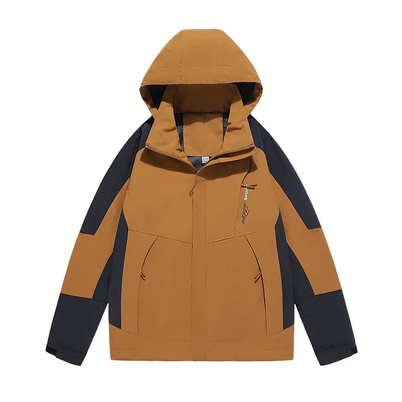 

Спортивная куртка для пар для отдыха на открытом воздухе — съемный капюшон, водонепроницаемая, ветрозащитная, дышащая походная одежда для мужчин и женщин